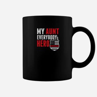 Proud Niece Firefighter Aunt Red Line American Flag Coffee Mug - Thegiftio UK