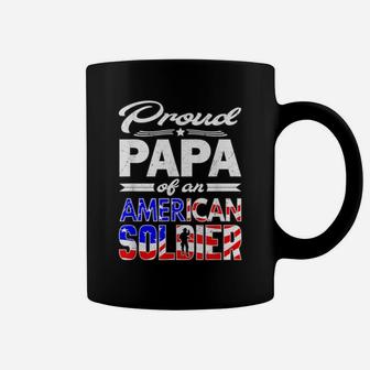Proud Papa Of A Soldier Shirt - Army Grandpa Tshirt Gift Tee Coffee Mug | Crazezy