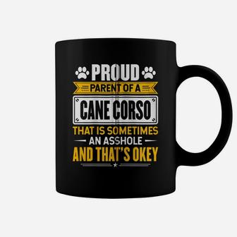Proud Parent Of A Cane Corso Funny Dog Owner Mom & Dad Zip Hoodie Coffee Mug | Crazezy