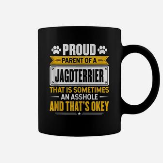 Proud Parent Of A Jagdterrier Funny Dog Owner Mom & Dad Coffee Mug | Crazezy