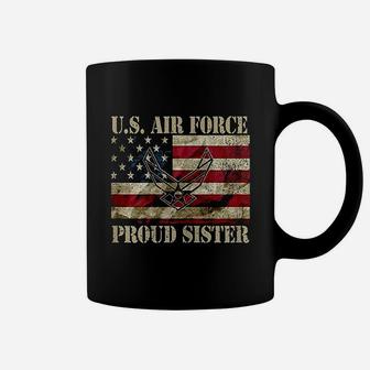 Proud Sister Us Air Force Vintage Usa Flag Retro Girls Coffee Mug | Crazezy