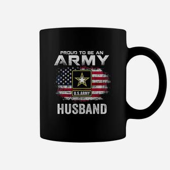 Proud To Be An Army Husband With American Flag Gift Veteran Coffee Mug | Crazezy