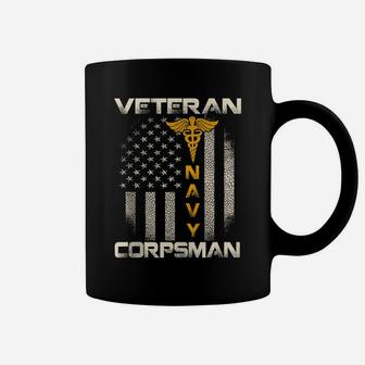 Proud Veteran Navy Corpsman T-Shirt Gifts For Men Coffee Mug | Crazezy UK
