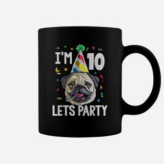 Pug Birthday 10Th T Shirt Kids Boys Girls Gift Idea Party Coffee Mug | Crazezy UK