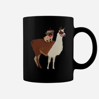 Pug Riding Llama Funny Pugdog Christmas Boys Girls Dog Lover Sweatshirt Coffee Mug | Crazezy