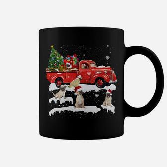 Pug Riding Red Truck Merry Christmas X-Mas Ugly Gift Coffee Mug | Crazezy DE