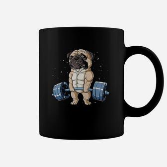 Pug Weightlifting Funny Deadlift Men Fitness Gym Workout Coffee Mug | Crazezy