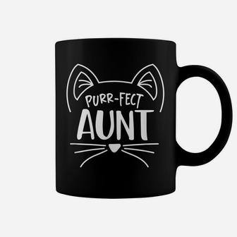 Purr-Fect Aunt Gift Aunties Cat Lovers Coffee Mug | Crazezy