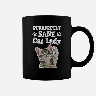 Purrfectly Sane Cat Lady - Cute Cat Design Gift Idea Coffee Mug | Crazezy