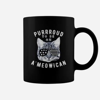 Purroud To Be An Ameowican Funny 4Th Of July Cat Coffee Mug | Crazezy DE