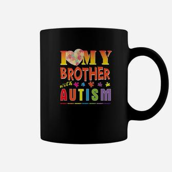 Puzzle Game Heart I Love My Brother With Autism Retro Coffee Mug - Thegiftio UK