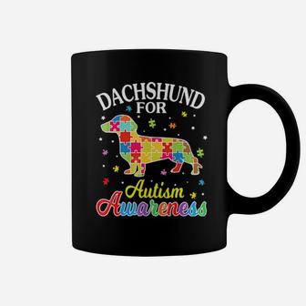Puzzles Game Body Dog Dachshund For Autism Awareness Coffee Mug - Monsterry