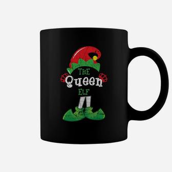 Queen Elf Funny Christmas Matching Gifts Holiday Distressed Sweatshirt Coffee Mug | Crazezy CA
