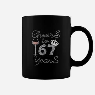 Queen Girl Drink Wine Cheers To 67 Years Old Happy Birthday Coffee Mug | Crazezy DE