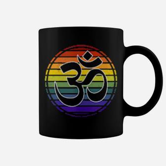 Rainbow Gay Pride Yoga Om Symbol Aum Meditation Namaste Love Coffee Mug - Monsterry UK
