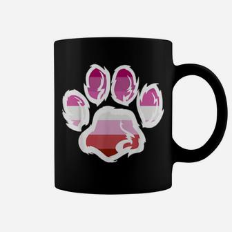 Rainbow Lesbian Pride Furry Dog Paw Print Lgbt Coffee Mug - Monsterry CA