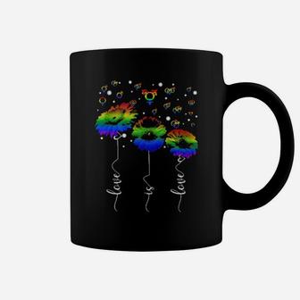 Rainbow Lgbt Flower Love Is Love Coffee Mug - Monsterry