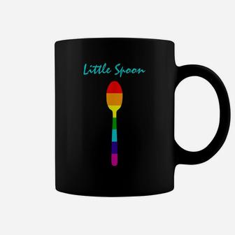 Rainbow Little Spoon Big Spoon Matching Gay Couple Shirts Coffee Mug | Crazezy