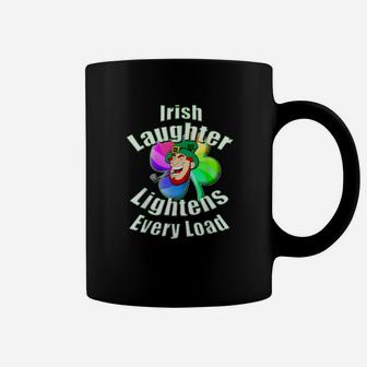 Rainbow Shamrock Irish Laughter Blessing St Patricks Day Coffee Mug - Monsterry CA