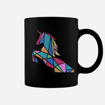 Rainbow Unicorn Jump Distressed Shirt Coffee Mug - Monsterry DE