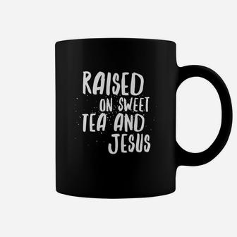 Raised On Sweet Tea And Jesus Wht Western Coffee Mug | Crazezy AU