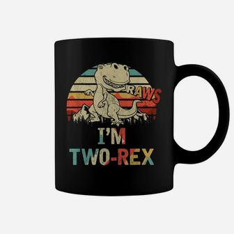 Raws I'm Two-Rex 2Nd Birthday Boy Kid Dinosaur Coffee Mug | Crazezy CA