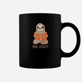 Read Slowly Literary Sloth For Slow Readers Coffee Mug - Thegiftio UK