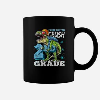 Ready To Crush 2Nd Grade T Rex Dinosaur Back To School Boys Coffee Mug | Crazezy DE