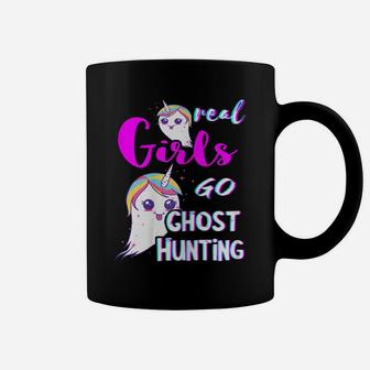Real Girls Go Ghost Hunting Paranormal Unicorn Ghost Hunter Coffee Mug | Crazezy