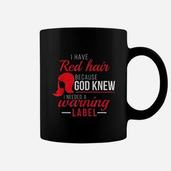 Red Hair Warning Label Redhead Ginger Coffee Mug - Thegiftio