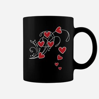 Red Hearts In Flower Shape For Romantics Coffee Mug - Monsterry