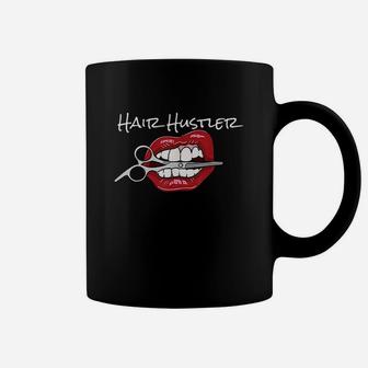 Red Lips With Hairdresser Scissors Cool Hair Coffee Mug | Crazezy DE