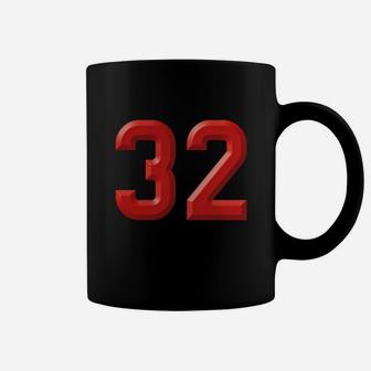 Red Number 32 T-shirt Coffee Mug - Thegiftio UK