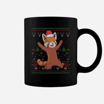 Red Panda Santa Claus Ugly Christmas Pattern X-Mas Holiday Sweatshirt Coffee Mug | Crazezy