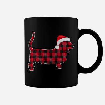 Red Plaid Buffalo Basset Hound Christmas Matching Family Coffee Mug | Crazezy DE