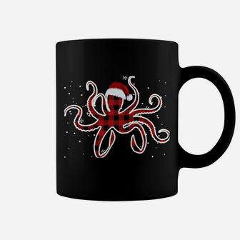 Red Plaid Octopus Pajama Family Buffalo Christmas Sweatshirt Coffee Mug | Crazezy