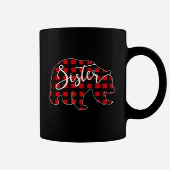 Red Plaid Sister Bear Matching Pajama Family Buffalo Coffee Mug | Crazezy AU