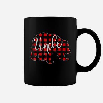 Red Plaid Uncle Bear Matching Pajama Family Buffalo Coffee Mug | Crazezy