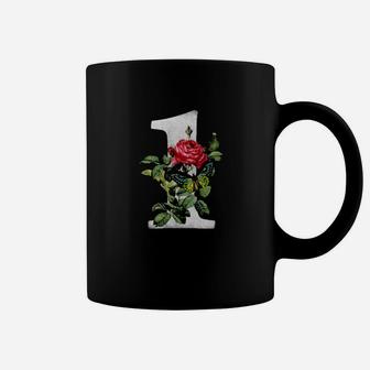Red Rose Flower And Butterfly Valentine Number One Coffee Mug - Monsterry
