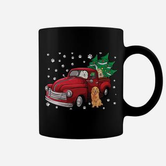 Red Truck Merry Christmas Tree Golden Retriever Christmas Coffee Mug | Crazezy CA