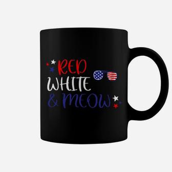 Red White And Meow 4Th Of July Coffee Mug - Monsterry UK