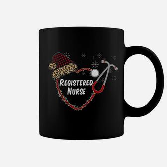 Registered Nurse Santa Hat Plaid Coffee Mug - Monsterry