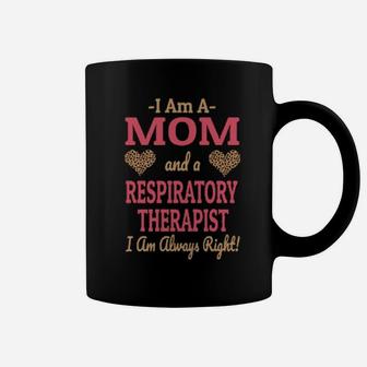 Respiratory Therapist Mom Leopard Print Hearts Cute Coffee Mug - Monsterry CA