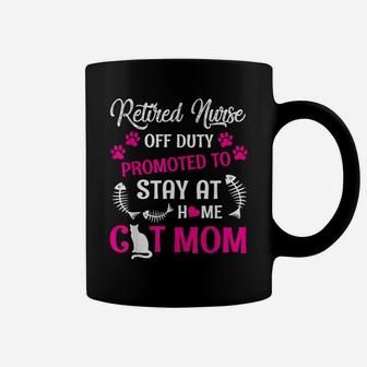 Retired Nurse Off Duty Promoted To Stay At Home Cat Mom Coffee Mug | Crazezy UK