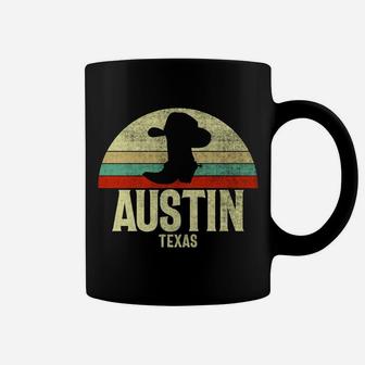 Retro Austin Texas Cowboy Hat On Cowboy Boot Vintage Sweatshirt Coffee Mug | Crazezy UK