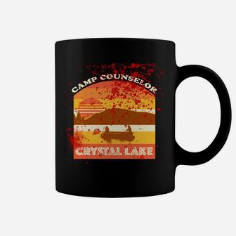 Retro Camp Counselor Crystal Lake With Blood Stains Coffee Mug | Crazezy AU