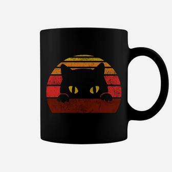 Retro Cat, Vintage Style Black Cats Lover, Cat Mom Dad Gift Coffee Mug | Crazezy