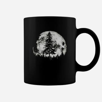 Retro Full Moon N Minimalist Pine Tree Vintage Graphic Coffee Mug | Crazezy DE