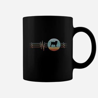 Retro Heartbeat Pug Dog Lifeline Vintage Style Coffee Mug | Crazezy DE