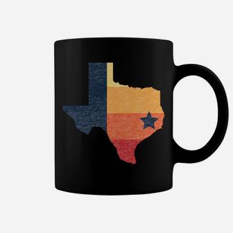 Retro Houston Baseball Colors Vintage Texas Map Coffee Mug | Crazezy UK
